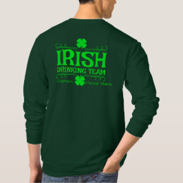 パーソナライズ アイルランドの酒飲みチーム セントパトリックデー Tシャツ