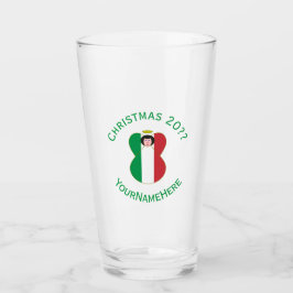 パーソナライズ イタリアン エンジェル クリスマス フラッグ タンブラーグラス
