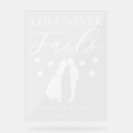 パーソナライズ ウェディング LOVE NEVER FAILS アクリルサイン