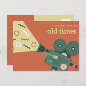 パーソナライズ - オレンジ ブルー フィルム レトロ ヴィンテージ ポストカード (正面/裏面)