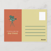 パーソナライズ - オレンジ ブルー フィルム レトロ ヴィンテージ ポストカード (裏面)