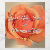 パーソナライズ オレンジ ローズ ボトル ラベル (シングルラベル)