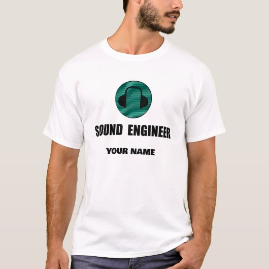 パーソナライズ オーディオ エンジニア サウンド エンジニアリング Tシャツ (正面)