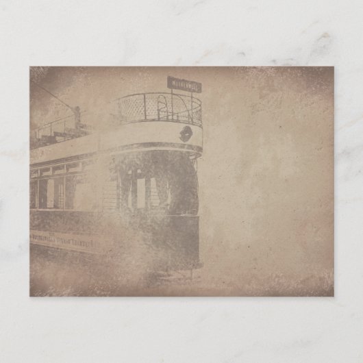 パーソナライズ |オールドトラム |路面電車 |ヴィンテージ紙 ポストカード (正面)