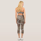 パーソナライズ カモフラージュ ブラウン パターン カプリレギンス (裏面)