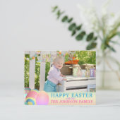 パーソナライズ カラフル イースター | フォト シーズンポストカード (スタンド正面)