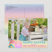 パーソナライズ カラフル イースター | フォト シーズンポストカード (正面/裏面)