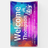 パーソナライズ カラフル ジオメトリック ファミリー リユニオン 横断幕 (縦)