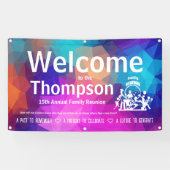 パーソナライズ カラフル ジオメトリック ファミリー リユニオン 横断幕 (横)