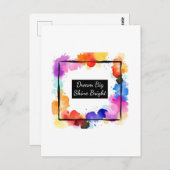 パーソナライズ カラー スプラッシュ 引用壁アート | オーダーメイド ポストカード (正面/裏面)