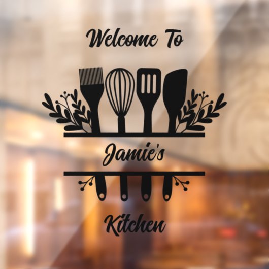 パーソナライズ キッチン スプリット フレーム ウィンドウサイン (シート2)