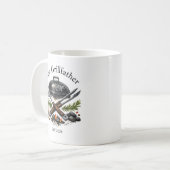 パーソナライズ グリルファーザー モノグラム コーヒーマグカップ (正面左)