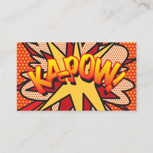 パーソナライズ コミック ポップアート KA-POW! 名刺 (正面)