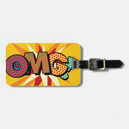 パーソナライズ コミック・ポップアート OMG! ラゲッジタグ (正面横)
