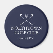 パーソナライズ ゴルフクラブ名 ネイビーブルー マグネット (正面)