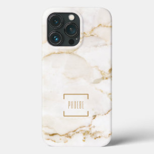 パーソナライズ ゴールド エフェクト マーブル ネーム iPhone 13 PROケース