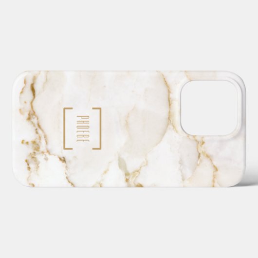 パーソナライズ ゴールド エフェクト マーブル ネーム Case-Mate iPhoneケース (裏面 (横))