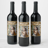 パーソナライズ ゴールド クラinkle フォイル スパークル フォト ワインラベル (ボトル)