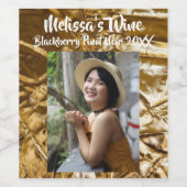 パーソナライズ ゴールド クラinkle フォイル スパークル フォト ワインラベル (シングルラベル)