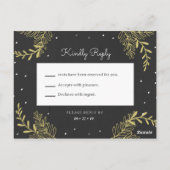 パーソナライズ - ゴールド ファーンズ セーブ ザ デート ポストカード (裏面)