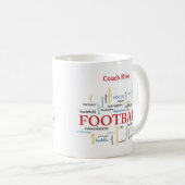 パーソナライズ、サッカーコーチは言葉であなたに感謝 コーヒーマグカップ (正面右)
