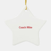 パーソナライズ、サッカーコーチは言葉であなたに感謝 セラミックオーナメント (裏面)