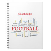 パーソナライズ、サッカーコーチは言葉であなたに感謝 ノートブック (正面)