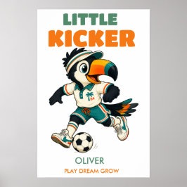 パーソナライズ サッカー ポスター | レトロ キッズ オオハシ アート