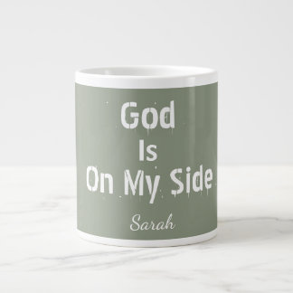 パーソナライズ サージブルー 名前入り God Is On My Side 紅茶 ジャンボコーヒーマグカップ