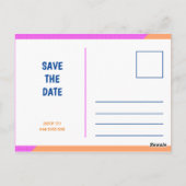 パーソナライズ - ジオメトリック 誕生日 セーブ・ザ・デート ポストカード (裏面)