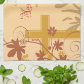 パーソナライズ、ジュビリー記念日ヌーンクロス、渦巻き キッチンタオル (折り畳み)