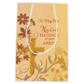 パーソナライズ、ジュビリー記念日ヌーンクロス、渦巻き ミディアムペーパーバッグ (裏面)