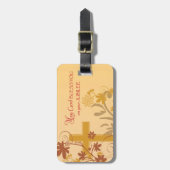 パーソナライズ、ジュビリー記念日ヌーンクロス、渦巻き ラゲッジタグ (正面縦)