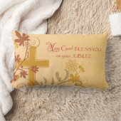 パーソナライズ、ジュビリー記念日ヌーンクロス、渦巻き ランバークッション (ブランケット)