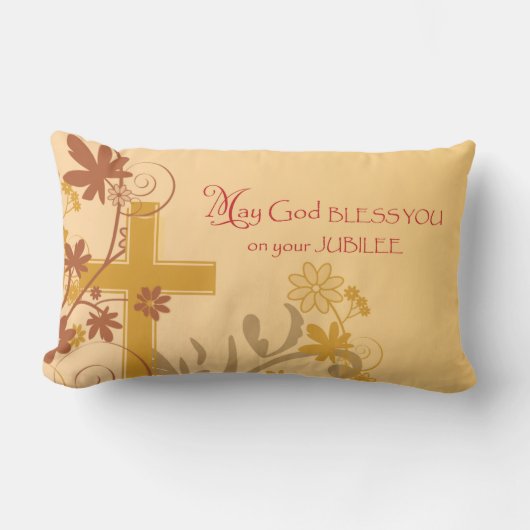 パーソナライズ、ジュビリー記念日ヌーンクロス、渦巻き ランバークッション (正面)