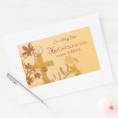 パーソナライズ、ジュビリー記念日ヌーンクロス、渦巻き 長方形シール (封筒)