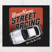 パーソナライズ ストリート レース カー モータースポーツ ビールラベル (シングルラベル)