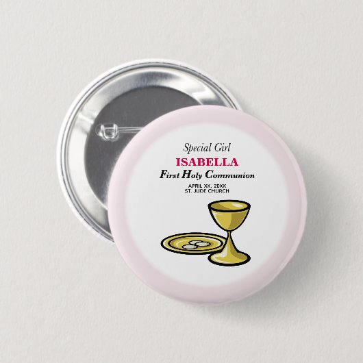 パーソナライズ, スペシャルガール, 初聖体拝領 缶バッジ (正面&裏面)