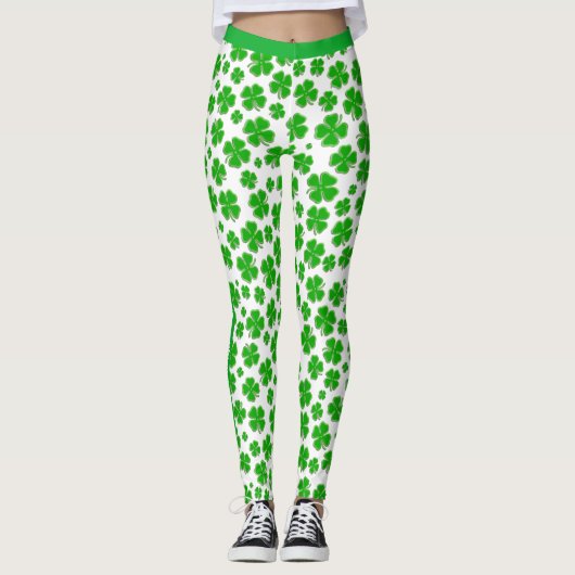 パーソナライズ：セントパトリックのエリン行きBragh Shamrocks レギンス (正面)