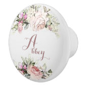 パーソナライズ ソフト フラワー セラミック プル セラミックノブ (右)