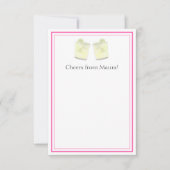 パーソナライズ タッセル ペーパー ピカド ピンク 緑 フィエスタ サンキューカード (正面)