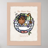 パーソナライズ!ダークスキンガールバブルバスアート ポスター (正面)