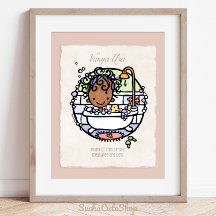 パーソナライズ！ダークスキンガールバブルバスアート