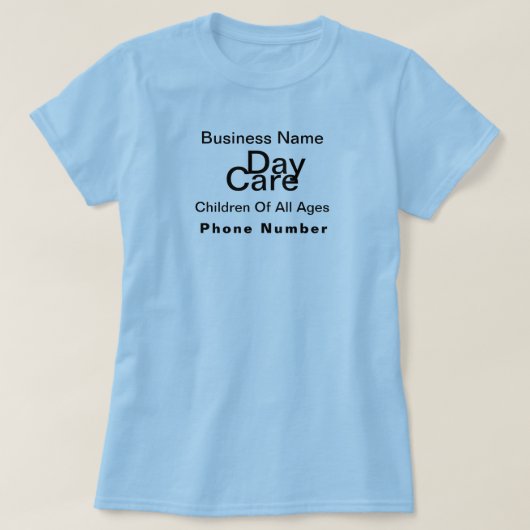 パーソナライズ デイケア スカイブルー Tシャツ (デザイン正面)