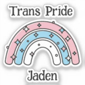パーソナライズ トランスジェンダー レインボー | LGBTQIA+  シール (正面)