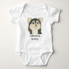 パーソナライズ トリコロール ロングヘア チワワ 犬 ベビーボディスーツ