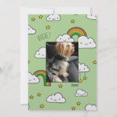 パーソナライズ！ハッピーグリーンレインボー&スターズ 招待状 (裏面)