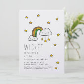 パーソナライズ！ハッピーグリーンレインボー&スターズ 招待状 (スタンド正面)