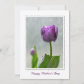パーソナライズ： 「ハッピー・マザーズデイ」紫のチューリップ カード (正面)