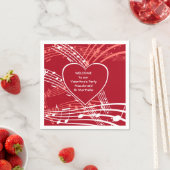 パーソナライズ ハート ミュージック バレンタイン パーティー ペーパー スタンダードカクテルナプキン (インサイチュ)